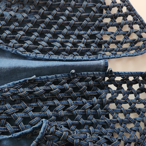 Vintage Denim Lattice Woven Vest - Picture 3 of 6